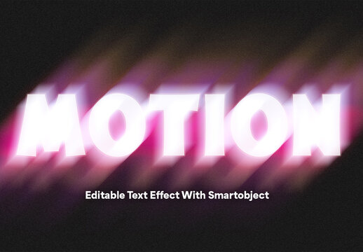 Pink Neon Glow Motion Text Effect