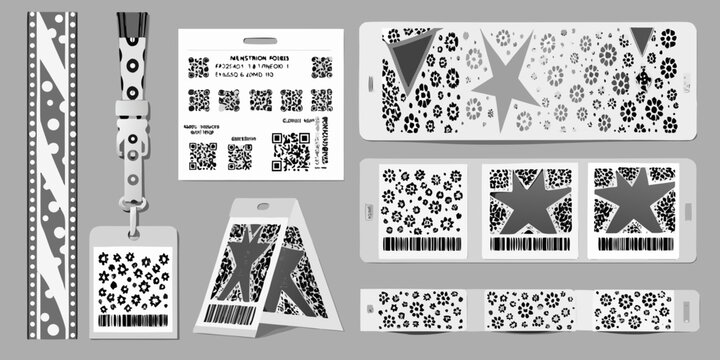 Barcodes And Qr Codes Pattern On White Background