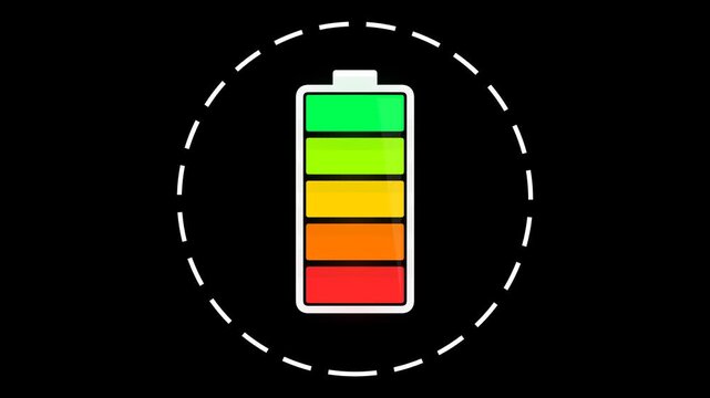 Battery Charge Icon Representing Energy Efficiency and Full Power Capacity Status for Mobile Devices and Equipment