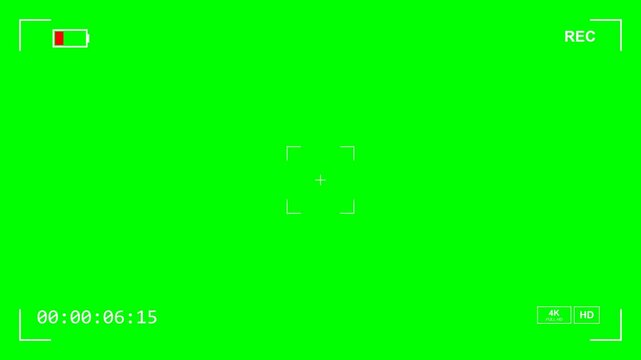 Digital Camera Viewfinder Overlay on Green Screen for Video Production and Editing