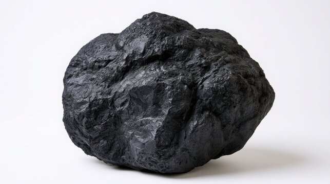 Raw Coal Rock on Black Background
