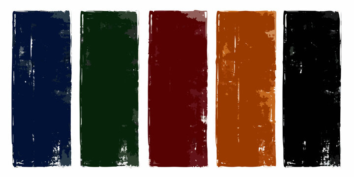 Five rectangular blocks with distressed texture on a white background