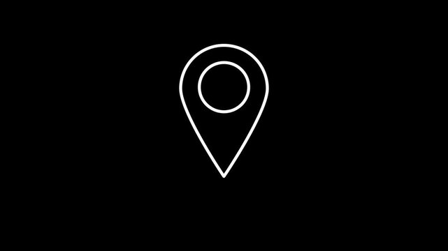Looping animation GPS location pointer animated and location icon,Transparent background motion design. 4K resolution