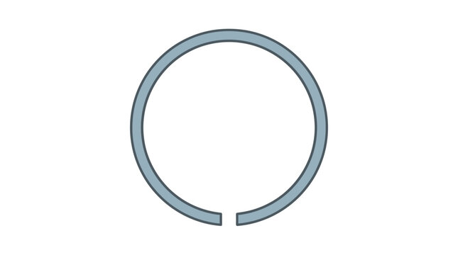 Abstract Geometric Circle with Gap, Minimalist Design, Blue-Gray Ring