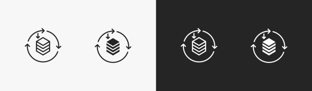 Set of respond icon in black and white collection