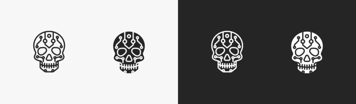 Set of breach icon in black and white collection