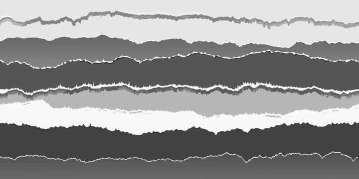 Torn paper layers grayscale pattern with jagged edges