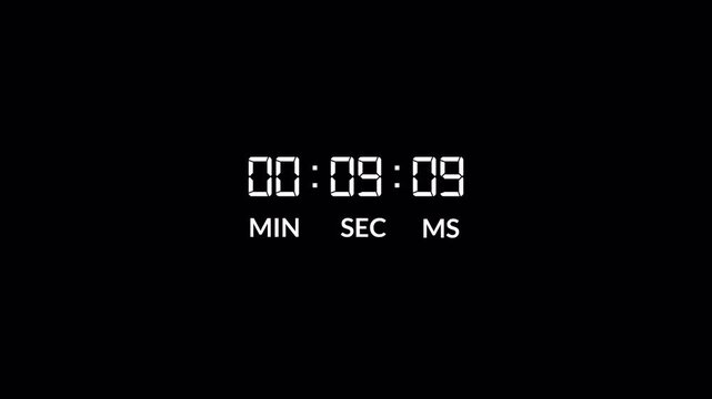 10 minutes countdown timer animation in 1 minute on transparent background, ten minutes countdown video with alpha channel , 10 min countdown 4k video

