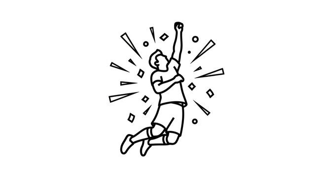 A man jumping up in excitement.