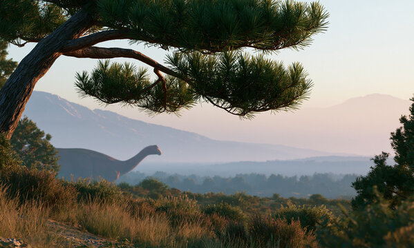 dinosaurus in distance