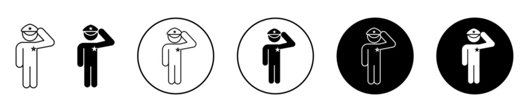 Salute icon. Editable stroke and filled. Pixel perfect