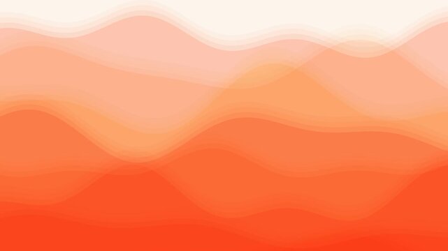 Abstract background animation featuring warm orange and cream layered wavy shapes flowing smoothly, creating a modern vibrant backdrop template with copy space for creative projects
