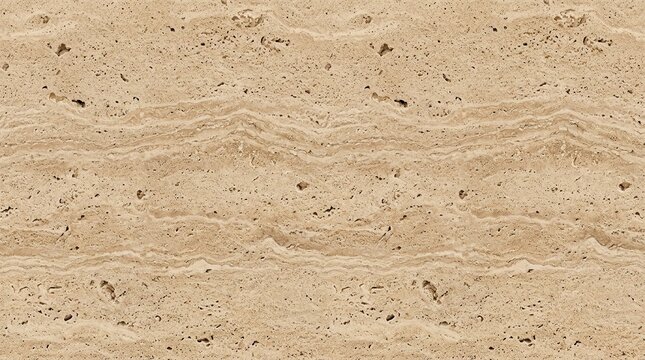 Natural beige travertine stone texture, porous limestone surface with organic veins, tan marble background for architectural design