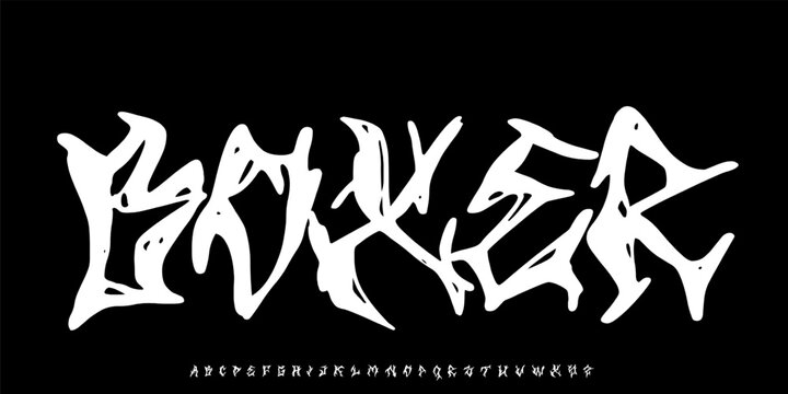 Boxer Font vector, Alphabet, lettering, abstrac Skeleton Bone Typography - Pirate Style Decorative Alphabet Isolated on Black Background