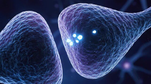 Synaptic cleft neurotransmitter transmission medical animation