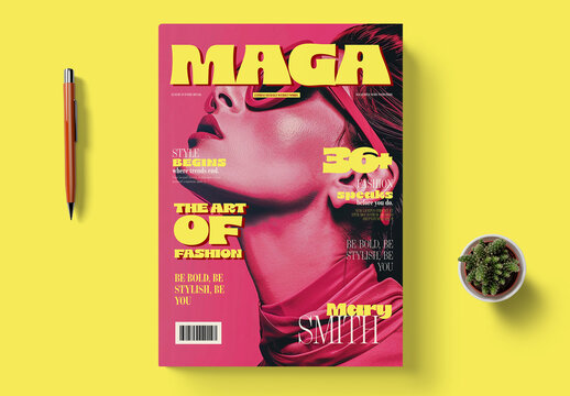 Vibrant Fashion Magazine Cover Template With Bold Editorial Design
