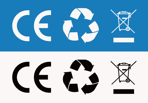 CE Recycle WEEE Icons Set