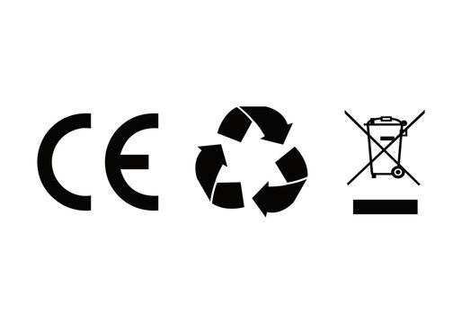 CE Recycle WEEE Icons Set  vector 
