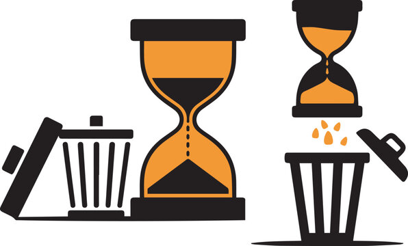 Hourglass Time Management Concept Illustration with Sand Timer Symbol and Deadline Awareness Theme