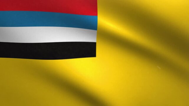 Waving Flag of Manchukuo Seamless Loop Animation