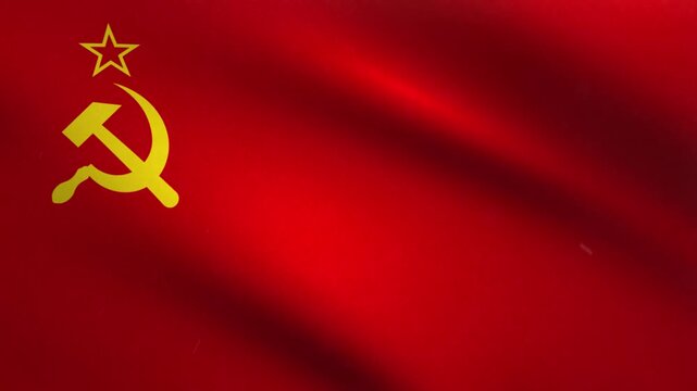 Waving Flag of the Soviet Union Seamless Loop Animation