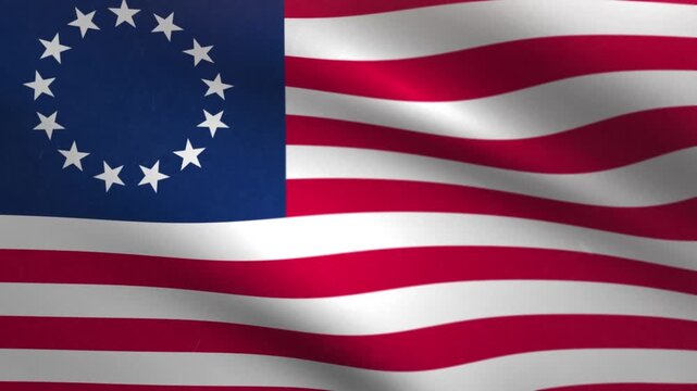 Waving Betsy Ross Flag Seamless Loop Animation