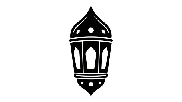 Ramadan lantern icon, traditional fanous lamp for islamic holidays