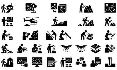 Fototapeta premium War, conflict, military icons, 40 black silhouette symbols, warfare, army, vector graphics
