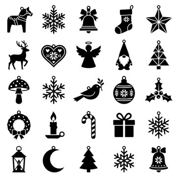 Christmas icons vector flat design set