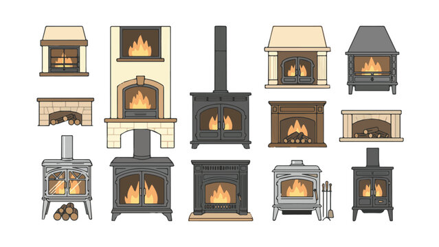 Collection of Various Fireplace Designs and Styles for Home Decor.