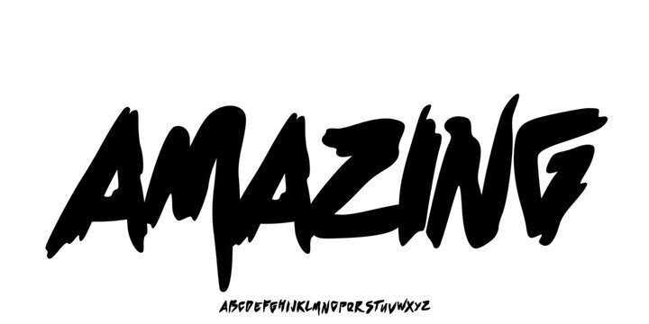 Elegant Font. Groovy Font. Graffiti Font. Creative Hand Drawn Uppercase and Number. Street Art Classic Lettering Fashion Designs Typography modern serif decorative vector ilustration