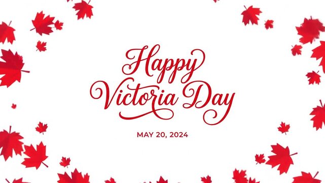 Happy Victoria Day elegant red typography motion graphic for holiday greeting