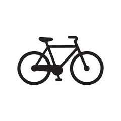 Fototapeta premium Bicycle Black silhouette vector isolated on white background