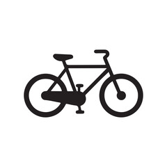 Fototapeta premium Bicycle Black silhouette vector isolated on white background