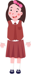 Obraz premium Girls cute school wear uniform