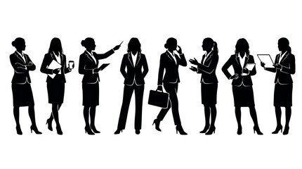 Obraz premium Minimalist glowing outlines of diverse business professionals standing together in a row representing teamwork, corporate unity, and modern leadership style.