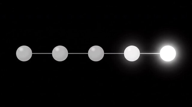 Minimalist Glowing Five Node Progress Bar Loading Animation