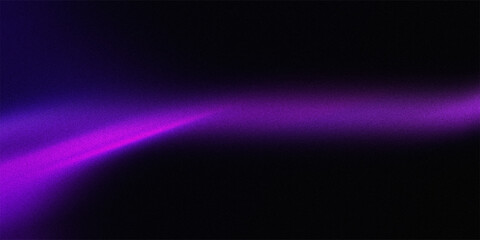 Abstract purple wave of light glowing on dark black background with grainy noise texture for futuristic digital wallpaper design. © mdashraful islam