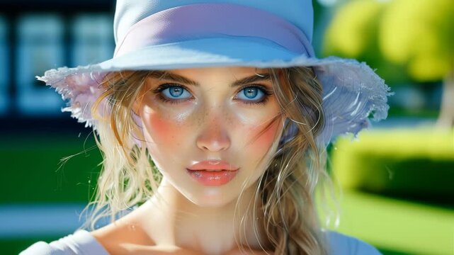 beautiful girl in a hat