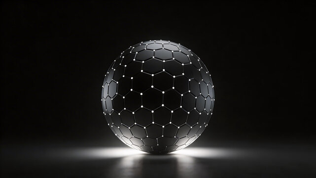 Abstract sphere with hexagonal pattern
