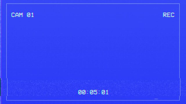Blue cctv recording interface with digital timestamp and camera label