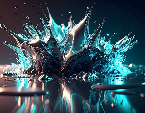 High speed liquid titanium spike technology abstract background