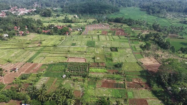 Aerial shot vilage tasikmalaya west java Indonesia