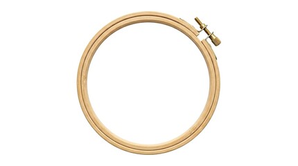 Obraz premium Round Bamboo Embroidery Hoop Ring Durable Handcrafted Wooden Diy Craft Frame