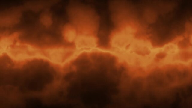 Abstract orange smoke background, cinematic dark fire cloud motion, glowing volumetric fog overlay