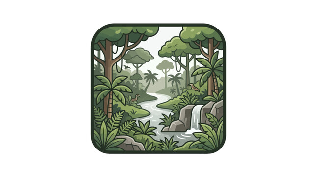 Tropical plants and trees landscape.