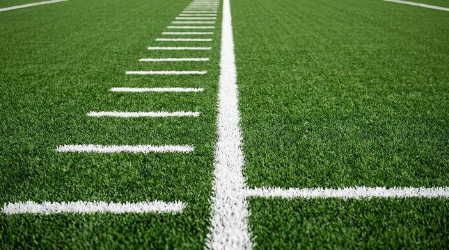 American football field yard lines and goal line for football cup