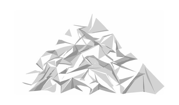Crumpled paper mountain abstract low poly origami geometric background vector