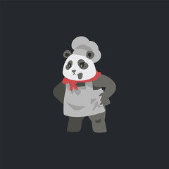 Fototapeta premium Panda Chef Angry Character Illustration