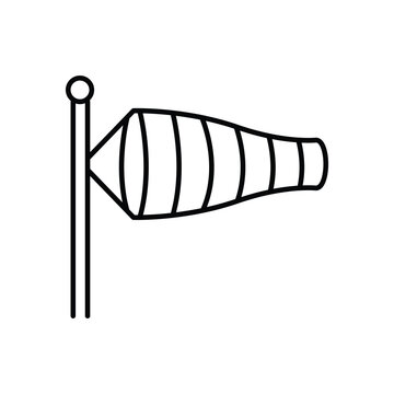 windsock vector illustration outline style airplane aviation set flat color vector illustration template design